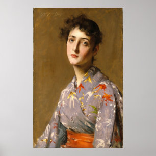 Affiches Fille dans un costume japonais