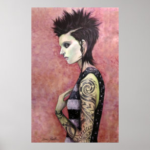 Affiches Fille de dragon - art original par Dori Hartley