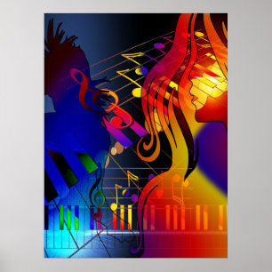 Affiches Fille de partie avec l'affiche de Blacklight de