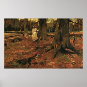 Affiches Fille en blanc dans les bois 1882, Vincent van Gog