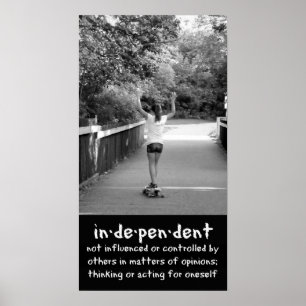 Affiches Fille Longboard célébrant l'indépendance