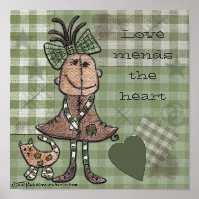 Affiches Fille primitive et chat (Devant)