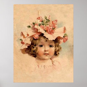 Affiches Fille rose de capot de cru