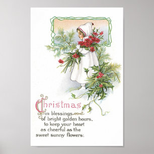 Affiches Fille vintage de Noël
