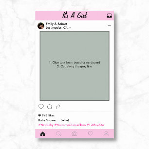 Affiches FilleBébé Fête de Naissance Accessoire de Décorati