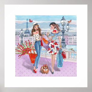 Affiches Filles de shopping à Paris
