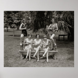 Affiches Filles jouant Ukuleles, 1926. Photo vintage