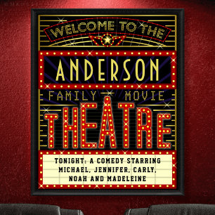 Affiches Film Theatre Marquee Home Cinéma Nom personnalis