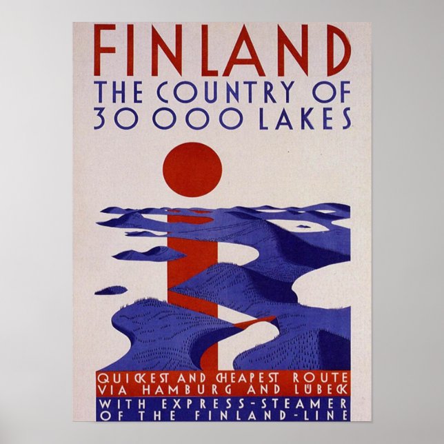 Affiches Finlande. Pays des lacs, (Devant)