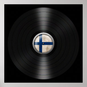 Affiches Finnish Flag Vinyl Record Album Graphic