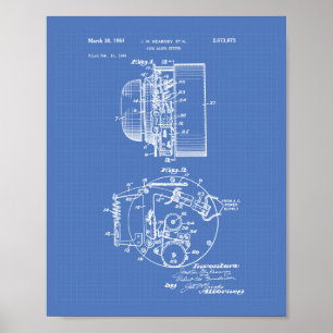 Affiches Fire Alarm System 1954 Patent Art - Blueprint