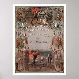 Affiches Fire Department Certificate Print