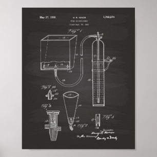 Affiches Fire Extinguisher 1930 Patent Art - Chalkboard