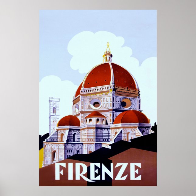 Affiches Firenze ~Poster de voyage italien Vintage. (Devant)