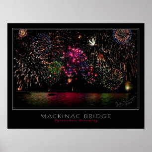 Affiches Fireworks du pont Mackinac