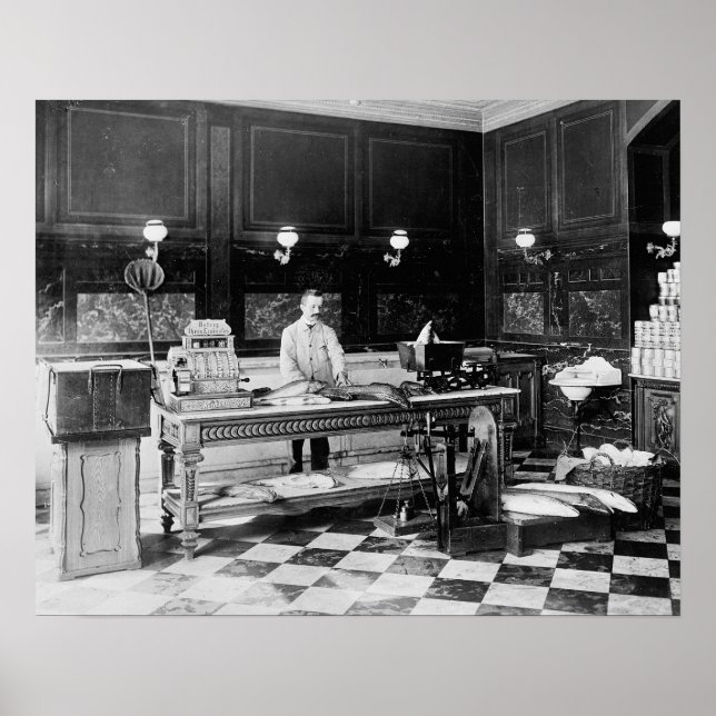 Affiches Fish Market, 1895. Photo vintage (Devant)