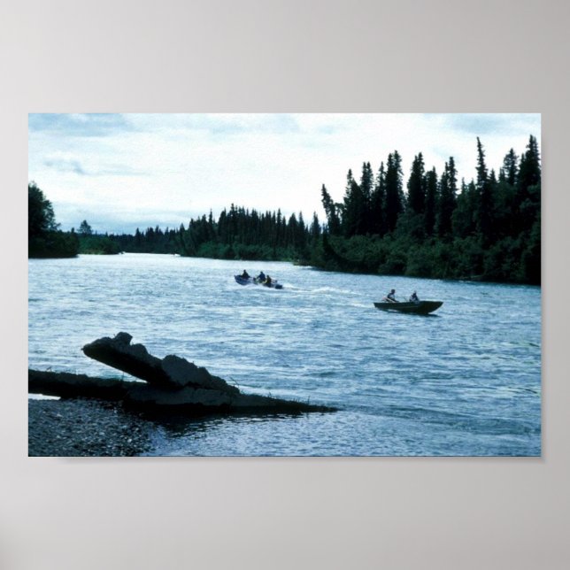 Affiches Fishing and Boating on the Kenai River (Devant)
