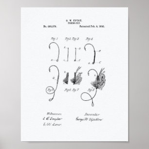 Affiches Fishing Fly 1892 Brevet - Livre blanc