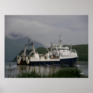 Affiches Fjord arctique, Capteur/Processeur dans la baie Un