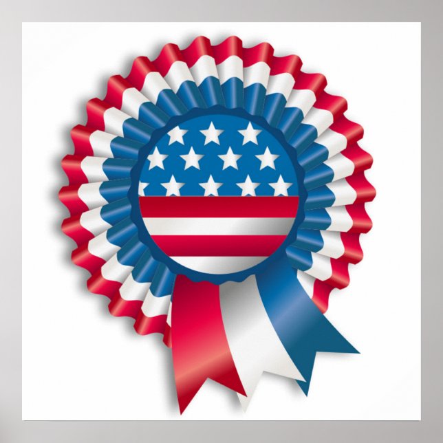 AFFICHES FLAG AMÉRICAIN RIBBON BOUT (Devant)