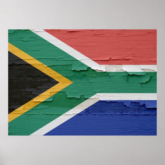Affiches Flag of South Africa Weathered (Devant)
