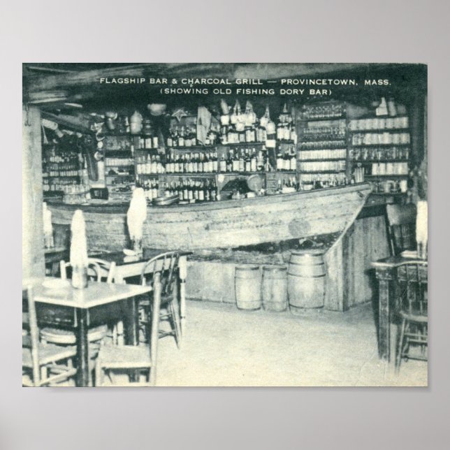 Affiches Flagship Bar, Provincetown, MA Vintage (Devant)
