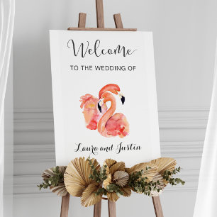 Affiches Flamants roses Rose Beach Mariage Bienvenue