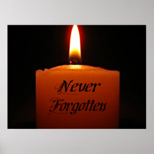 Affiches Flamme de bougie de souvenir jamais oublié