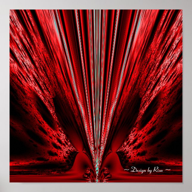 Affiches Flamme - Rouge n Blanc Fractal (Devant)