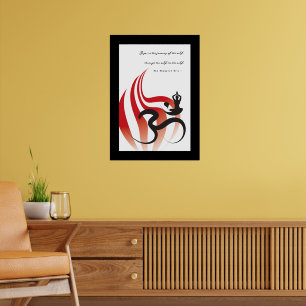 Affiches Flamme Rouge Yoga & Moderne Zen Calligraphie Om Au
