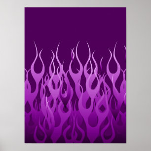 Affiches Flammes de course violet cool Flames de broches