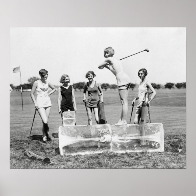 Affiches Flapper Girls Playing Golf, 1926. Photo vintage (Devant)