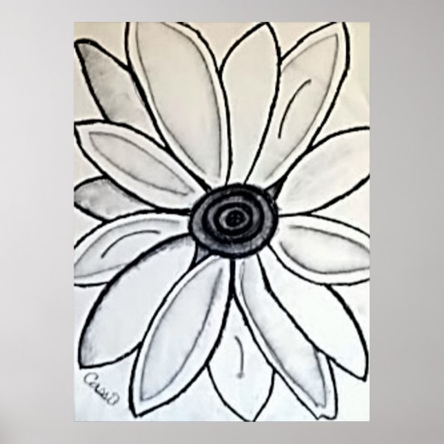 Affiches Fleur B&W (Devant)
