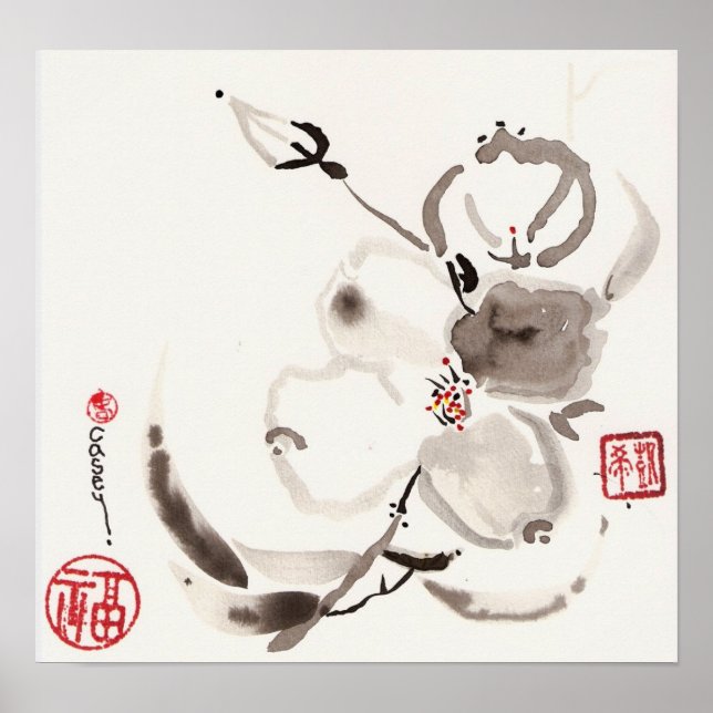 Affiches Fleur blanche (Devant)