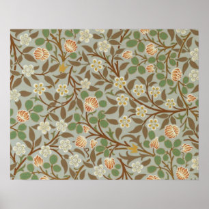 Affiches Fleur botanique de trèfle William Morris