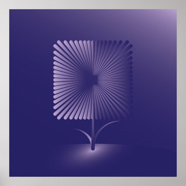 Affiches Fleur carré violette (Devant)