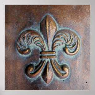 Affiches Fleur De Lis, Revêtement De Cuivre Vieilli Imprimé