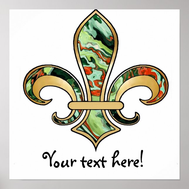 Affiches Fleur de Lis with pattern - 07 (Devant)