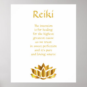 Affiches Fleur de Lotus d'or de Reiki