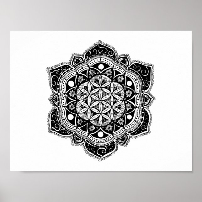 Affiches Fleur de vie Mandala (Devant)