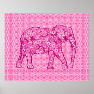 Affiches Fleur d'éléphant - rose fuchsia