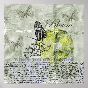 Affiches Fleur inspirée de papillon