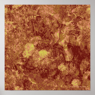 Affiches Fleur jaune contre le motif 2 de camouflage de