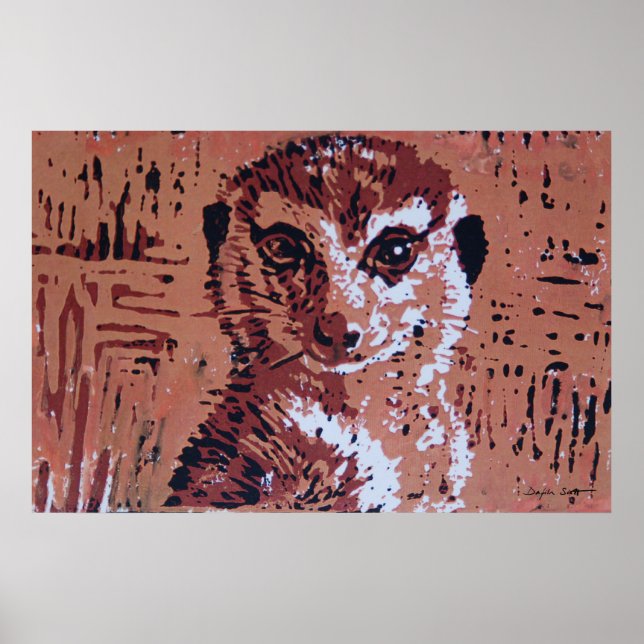 Affiches Fleur linocut - Art print (Devant)