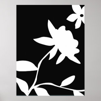 Affiches Fleur noire et blanche