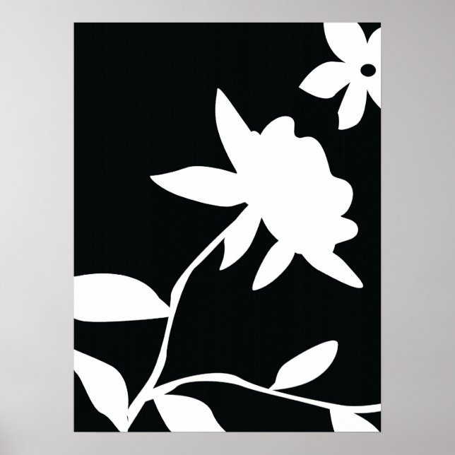 Affiches Fleur noire et blanche (Devant)