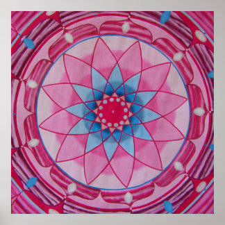 Affiches Fleur rose Mandala
