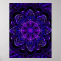Fleur spirale Fractale Violet foncé Pixel UV