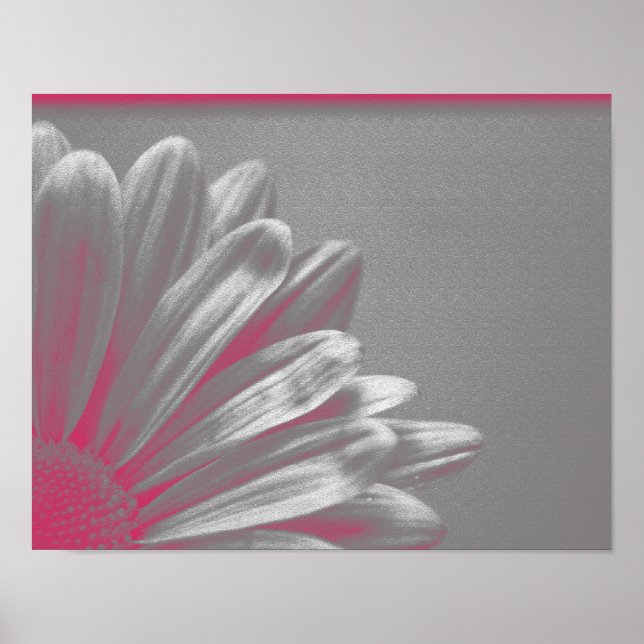 Affiches Fleur surlignée rose (Devant)
