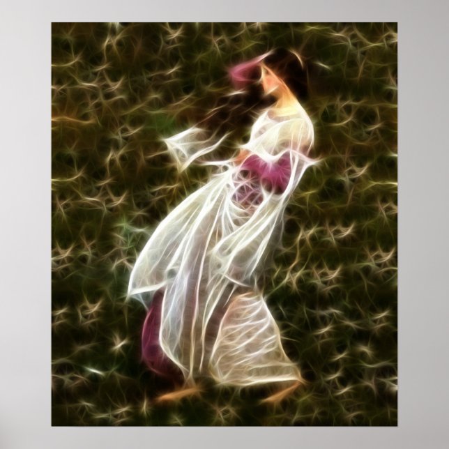 Affiches Fleurs à vent Waterhouse Fractal Peinture (Devant)
